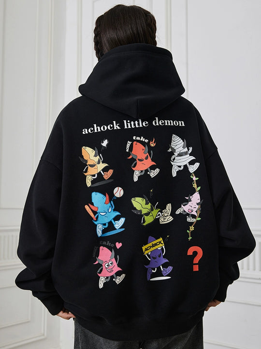 Achock Little Devil Print Hoodie
