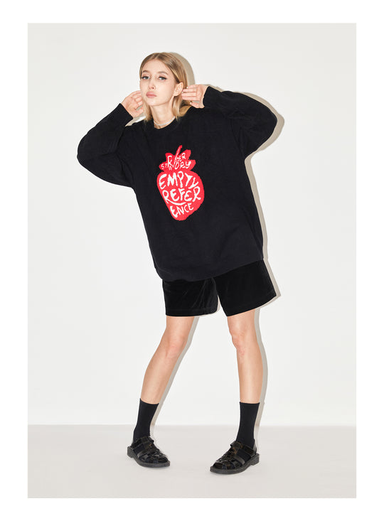 EMPTY REFERENCE I Love Strawberry Jacquard Knit Sweater