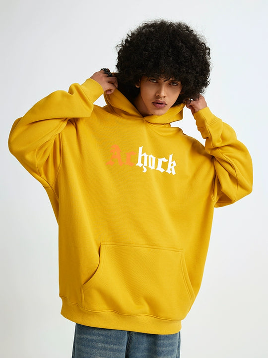 Puff print hoodies | Achock Colorblocking Printed Logo Hoodie | Face 3 Face