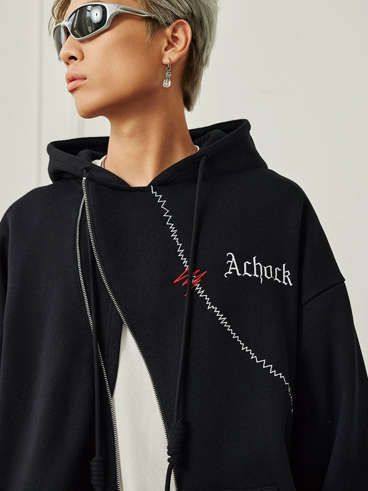 Achock Logo Embroidered Design S Zipper Hoodie