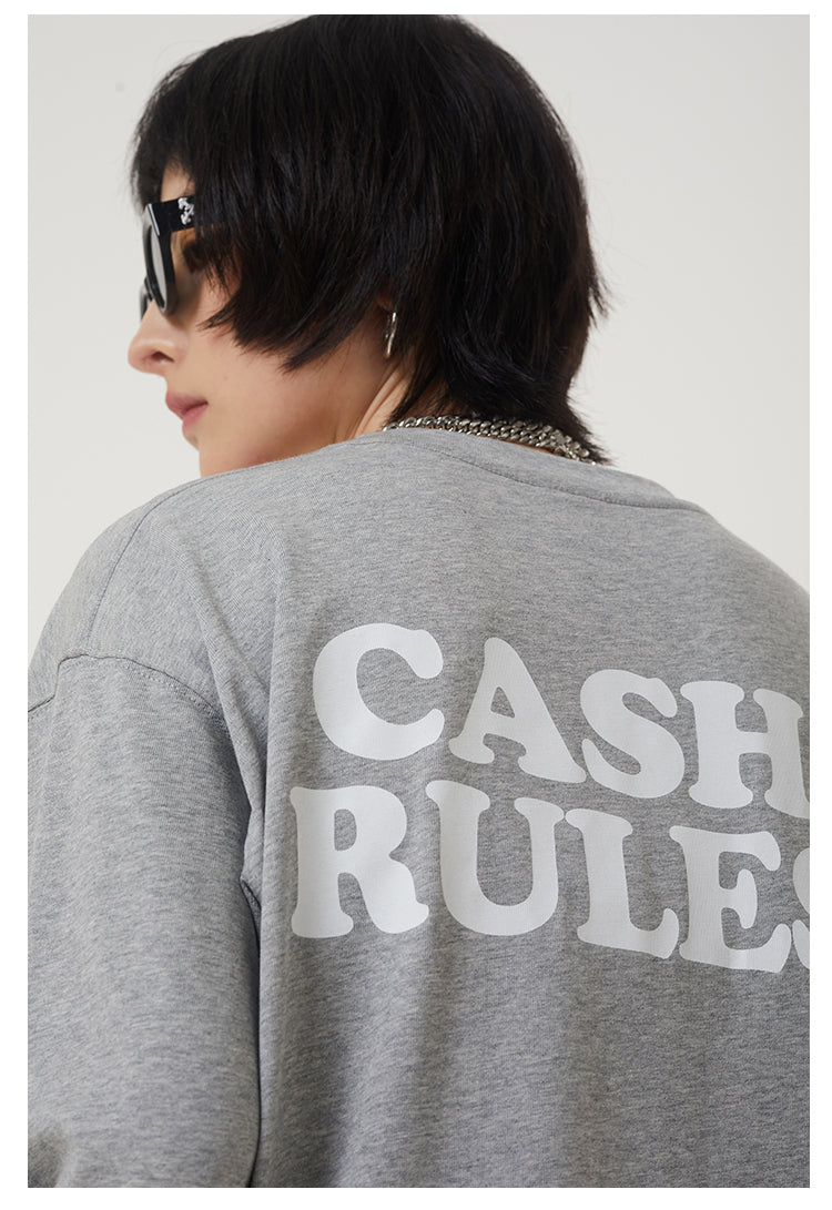 Cashrules Pocket Logo Print Long Sleeved Tee