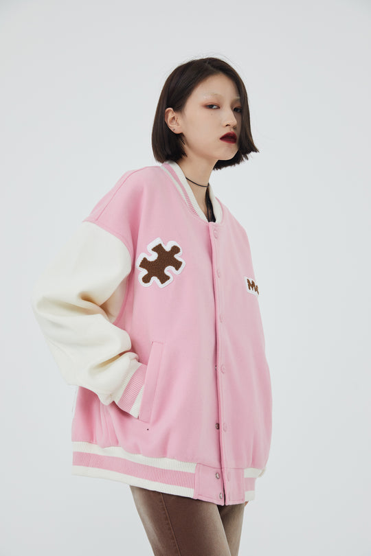 F3F Select Cartoon Flocking Embroidered Baseball Jacket