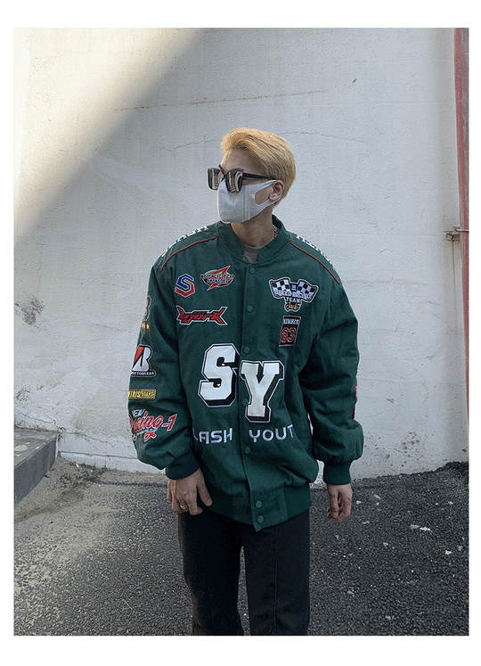 SY Embroidered Motorcycle Racing Jacket