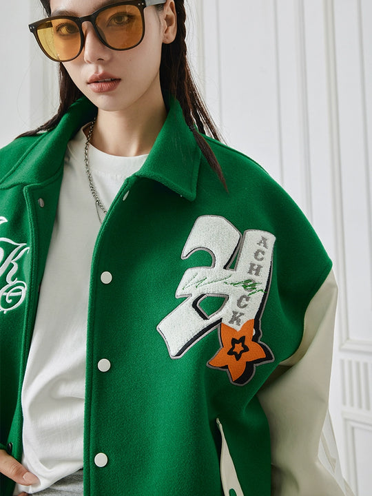 Achock Original Embroidery Short Baseball Jacket