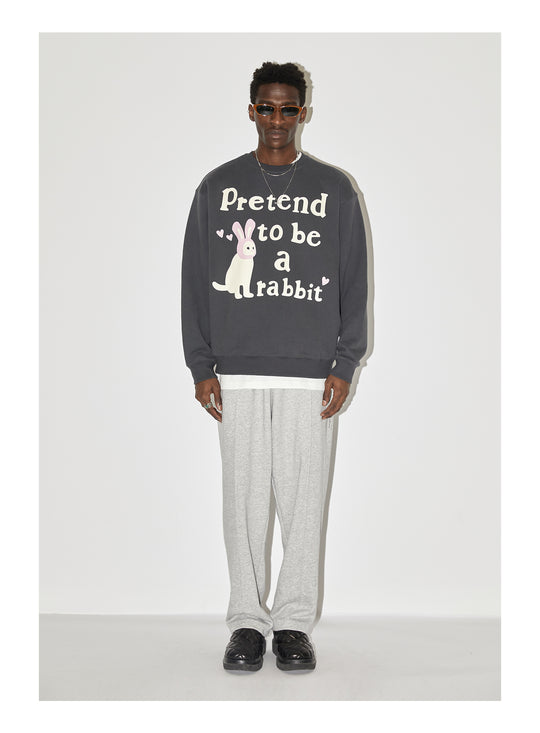 EMPTY REFERENCE Rabbit Kitten Print Sweatshirts