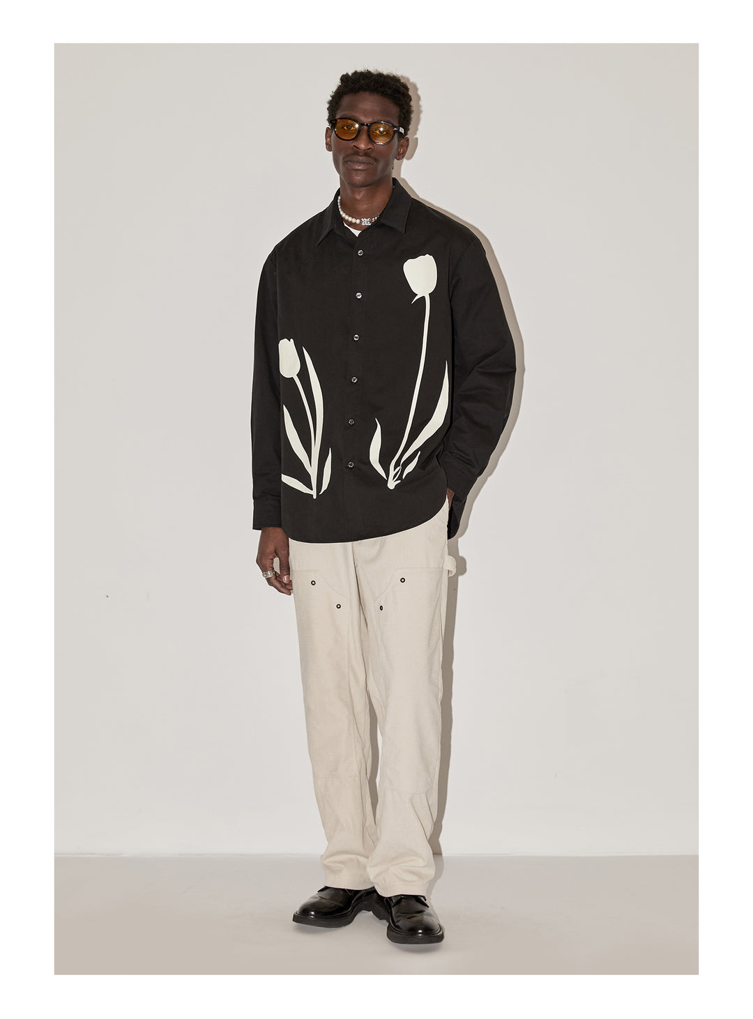 EMPTY REFERENCE Tulip Print Long Sleeved Shirt