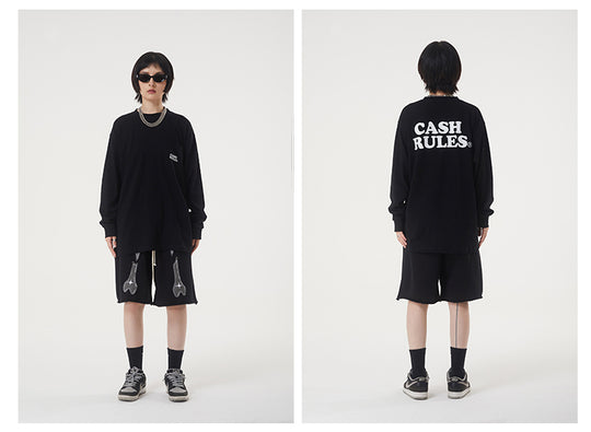 Cashrules Pocket Logo Print Long Sleeved Tee