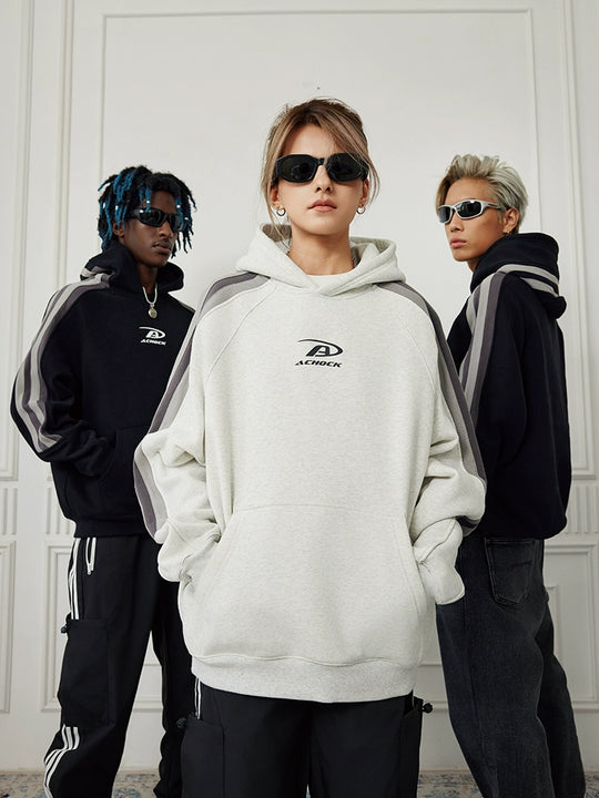 Achock Patchwork Small Logo Print Hoodie