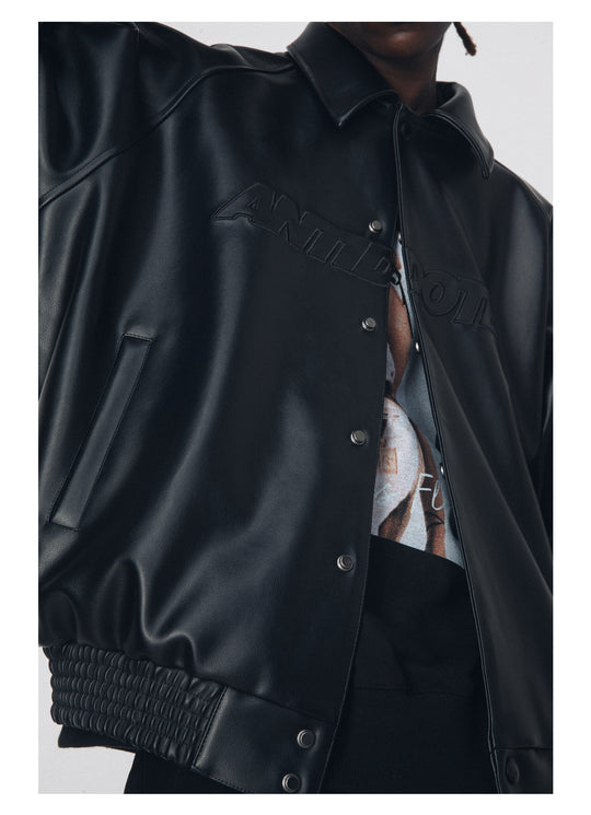 ANTIDOTE WTF Logo PU Leather Jacket | Face 3 Face