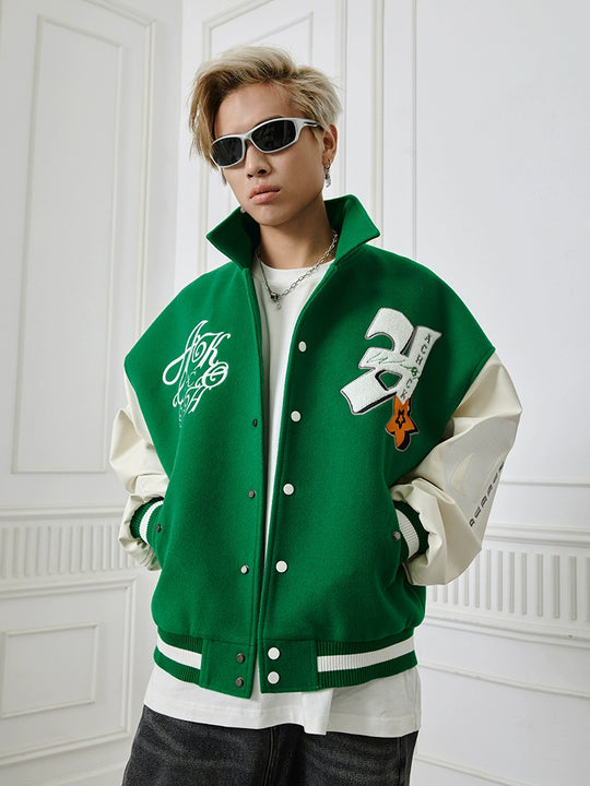 Achock Original Embroidery Short Baseball Jacket