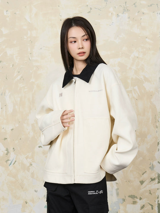 Harsh and Cruel Embroidered Logo Woolen Jacket