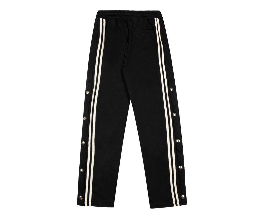 Striped Buckle Drawstring Track Pants