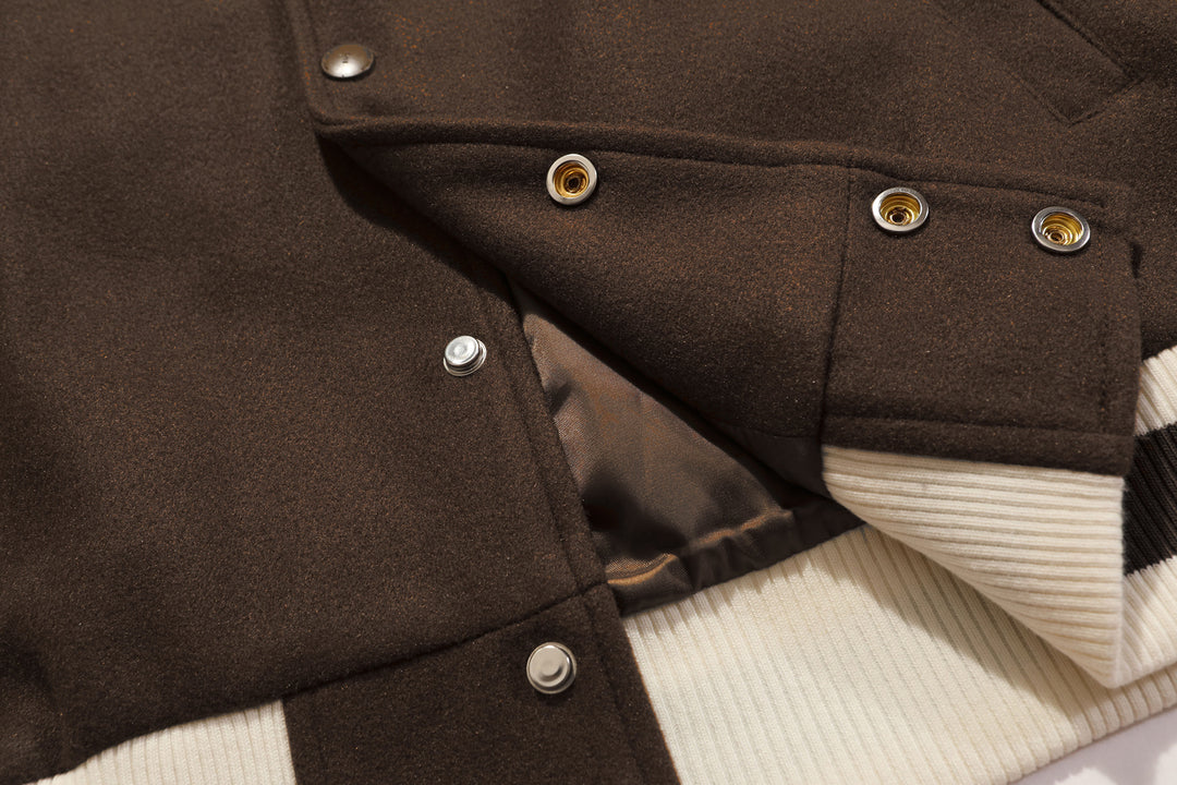 F3F Select Cartoon Flocking Embroidered Baseball Jacket