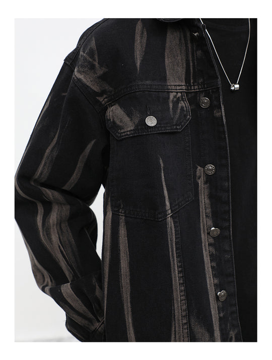 Heavy Craft Wash Hanging Dye Tie Dye Denim Jacket