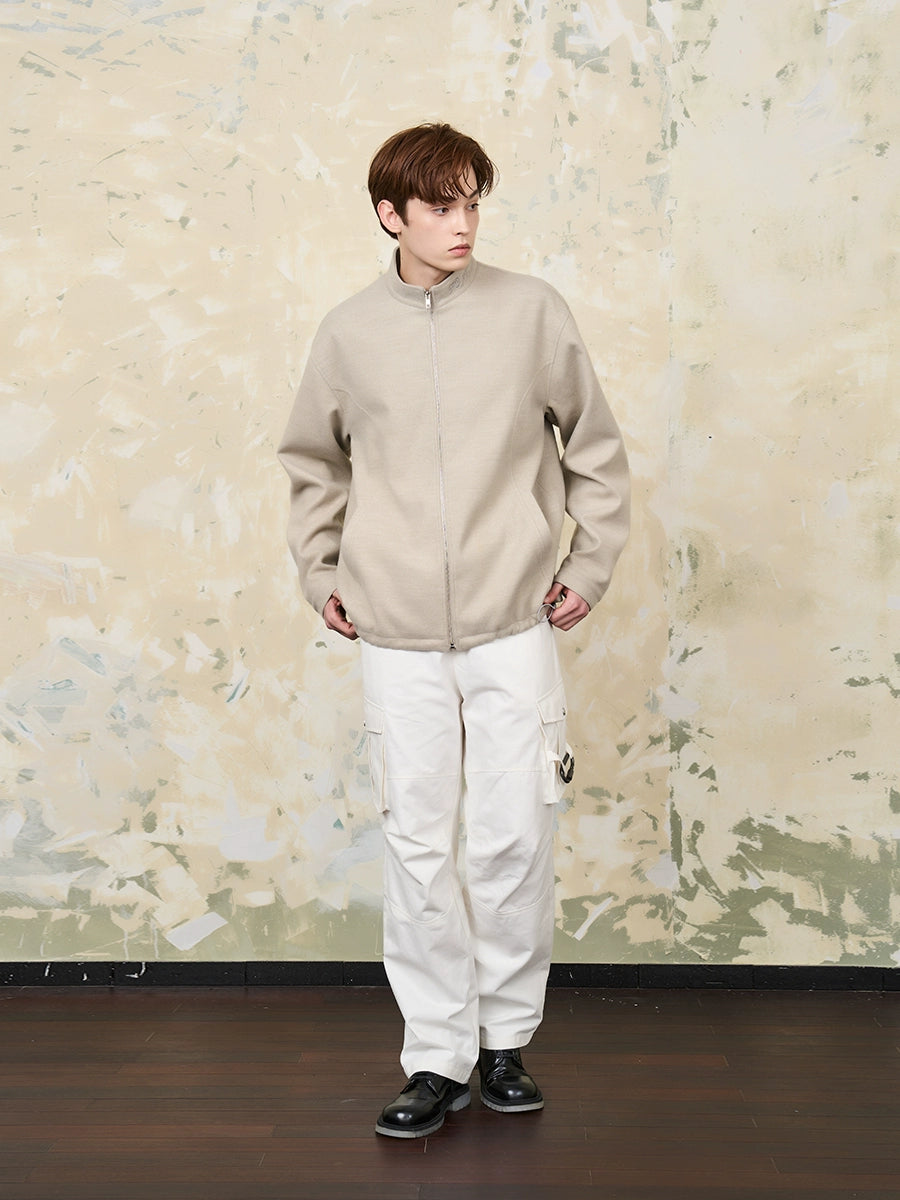 Harsh and Cruel Embroidered Collar Zipper Cardigan Jacket