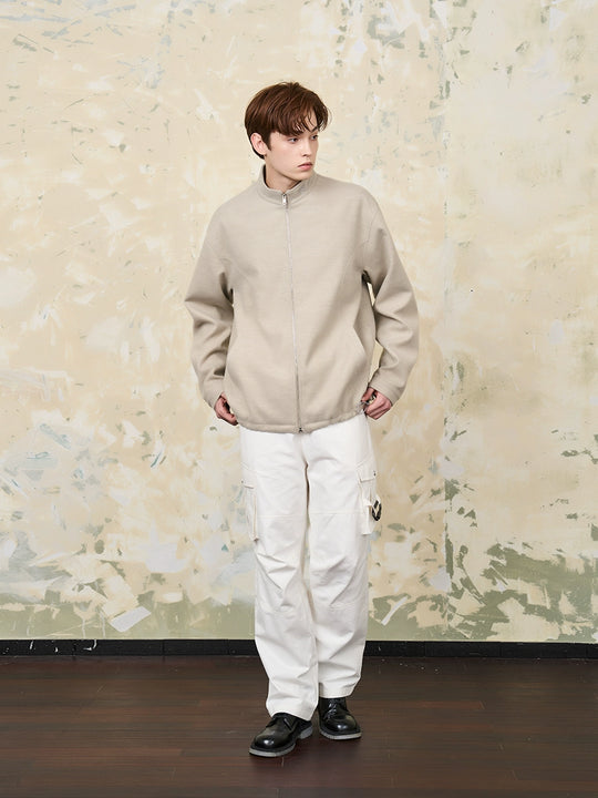 Harsh and Cruel Embroidered Collar Zipper Cardigan Jacket