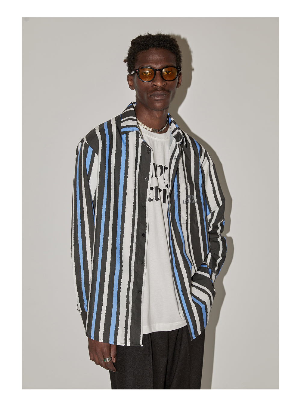 EMPTY REFERENCE Oil Painting Stripes Long Sleeved Shirt