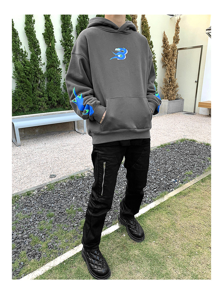 Flame Print Hoodie