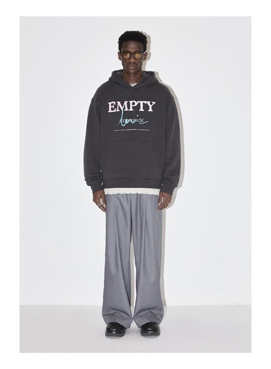 EMPTY REFERENCE Embroidered Silhouette Drape Suit Pants