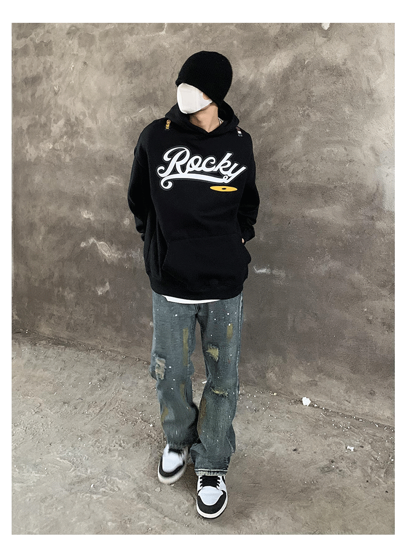 Letter Smile Printing Hoodie