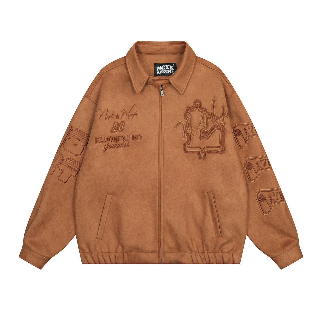 F3F Select Embroidered Suede Lapel Jacket