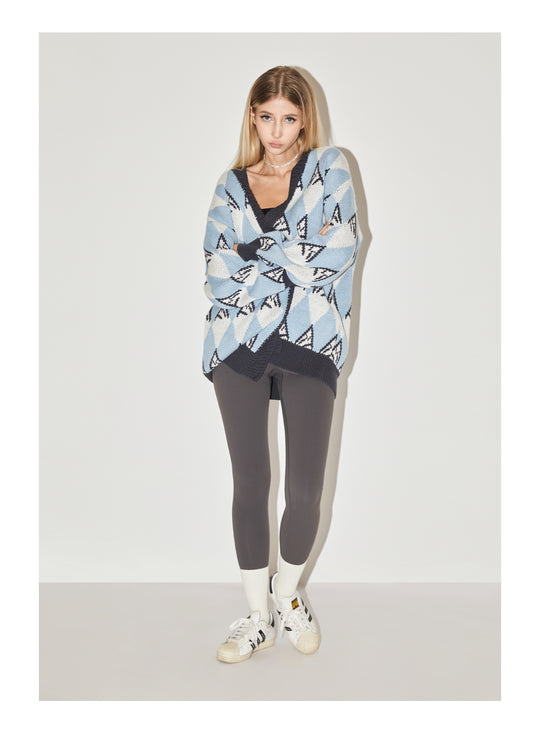 EMPTY REFERENCE Snow Mountain Stitching Cardigan