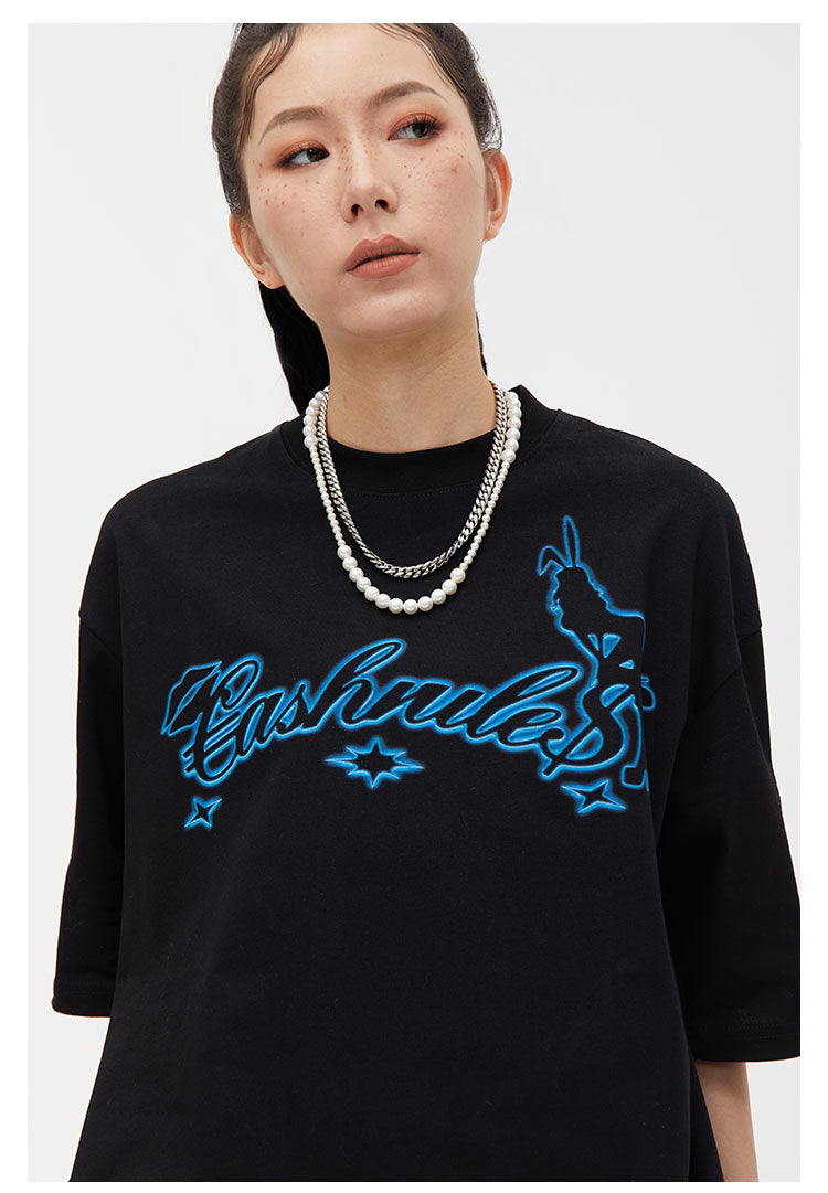 Cashrules Bunny Girl Logo Printing Tee