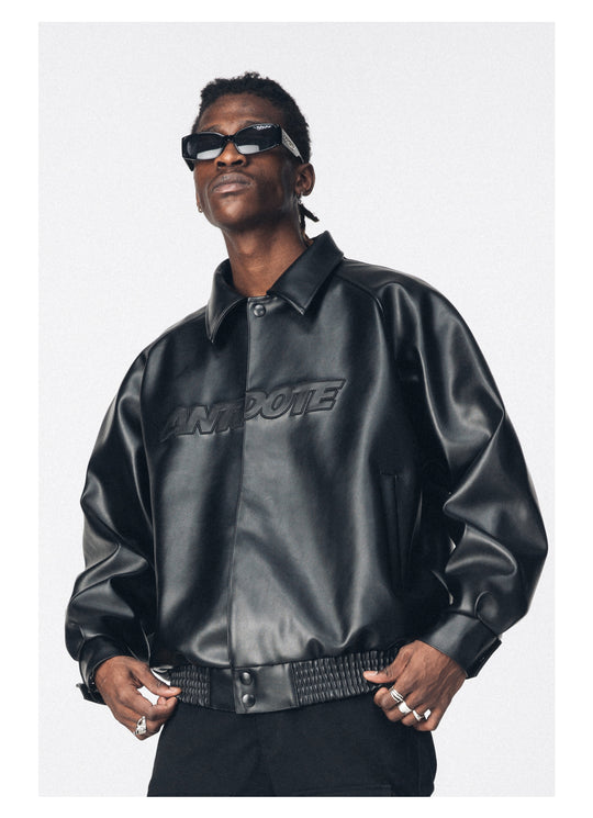 ANTIDOTE WTF Logo PU Leather Jacket | Face 3 Face