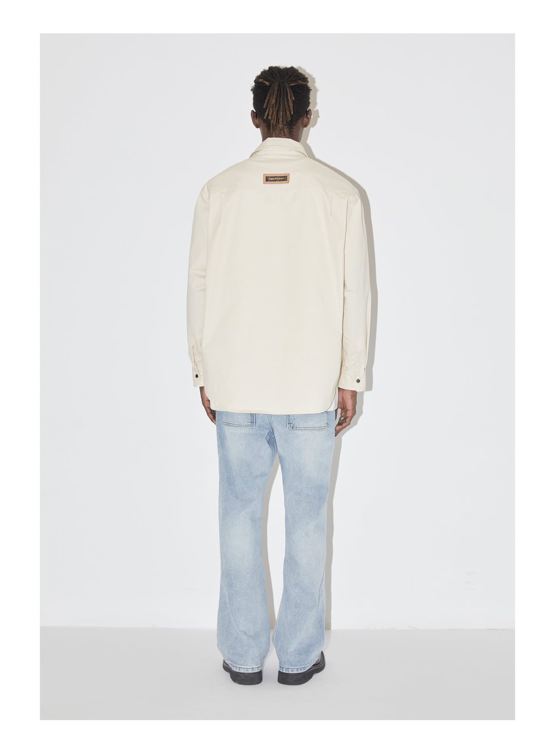 EMPTY REFERENCE Ink Graffiti Flower Print Long Sleeved Shirt