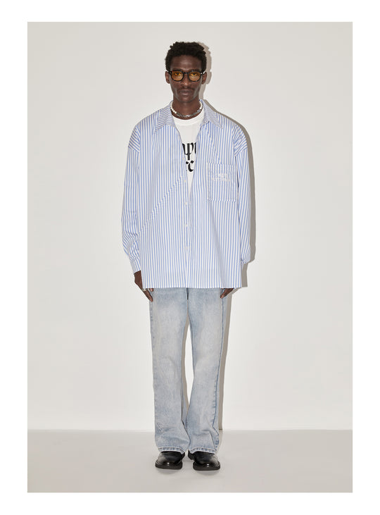 EMPTY REFERENCE Stripes Structured Long Sleeved Shirt