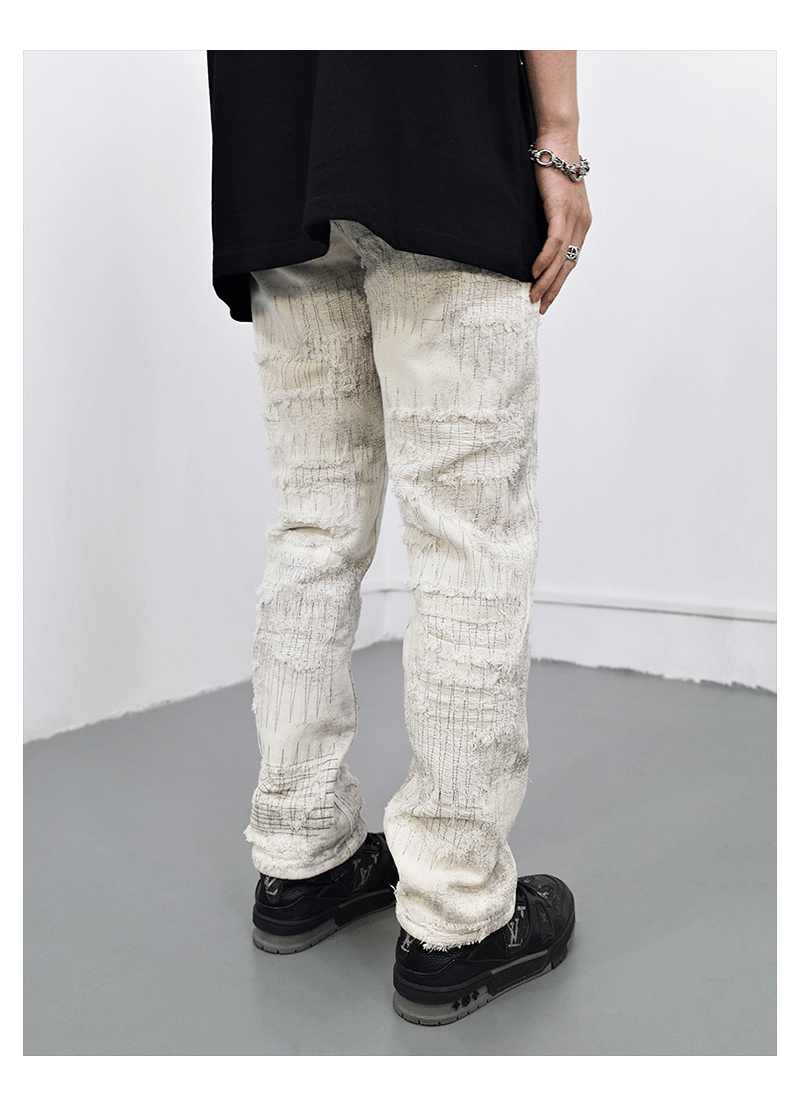 F3F Select Distressed White Denim Jeans