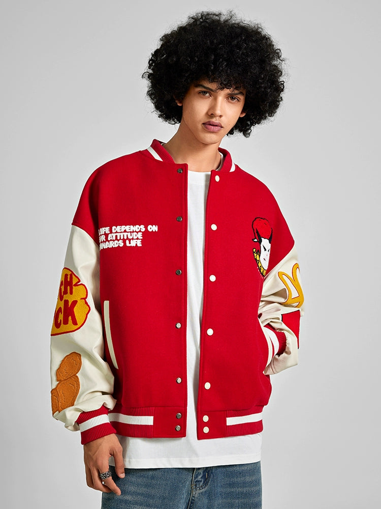 Baseball Jacket | Achock Graffiti Embroidered Baseball Jacket | Face 3 Face
