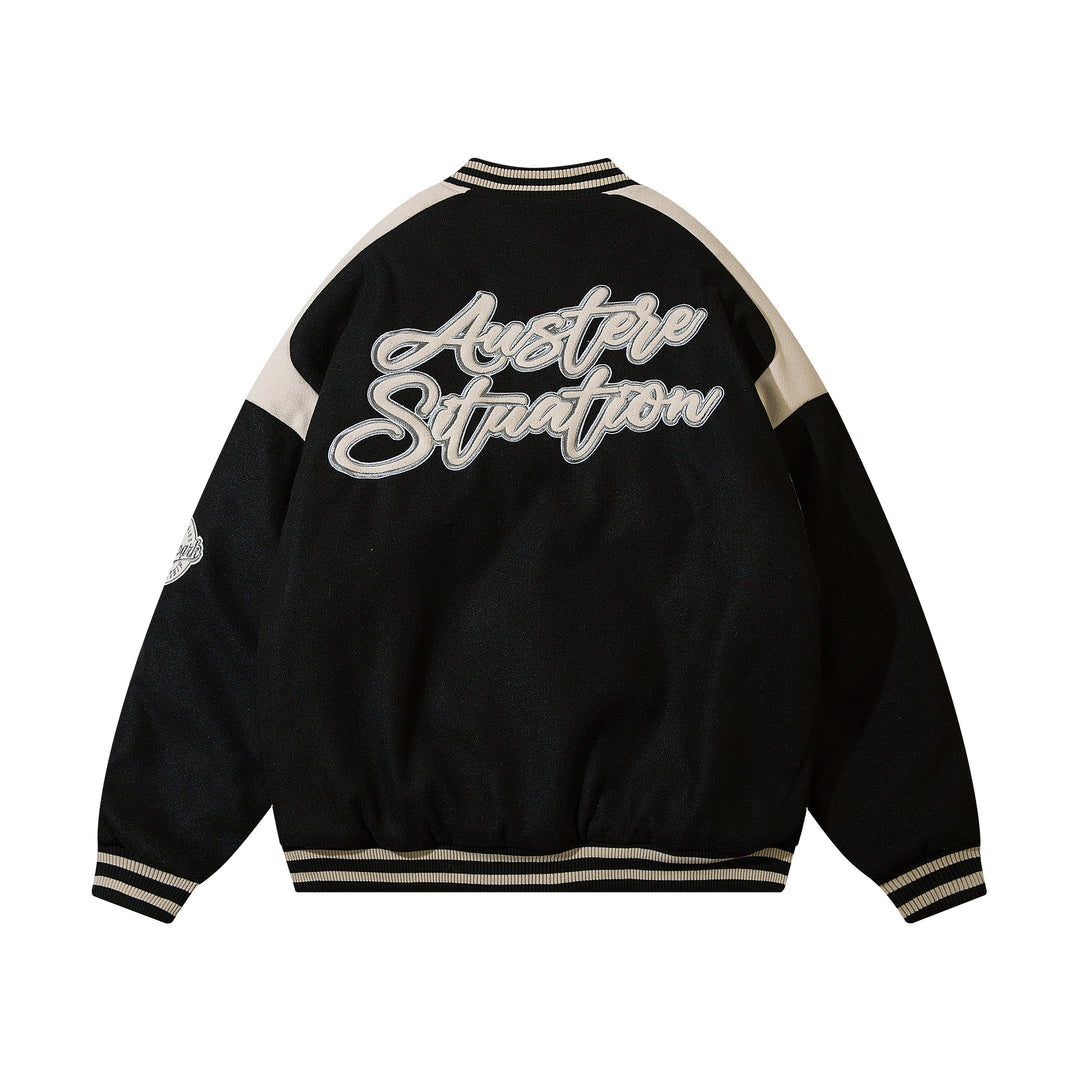 F3F Select Letter Logo Embroidered Varsity Jacket
