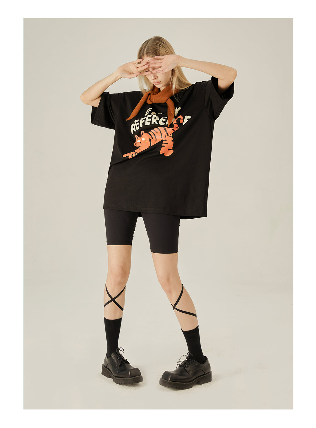 EMPTY REFERENCE Cute Tiger Print Tee