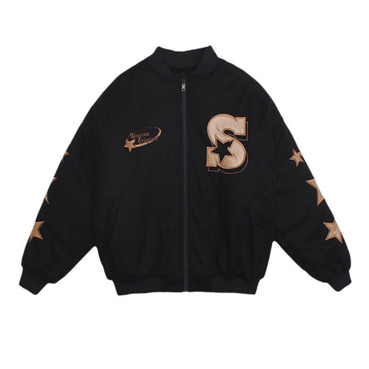 Star Embroidered Varsity Jacket