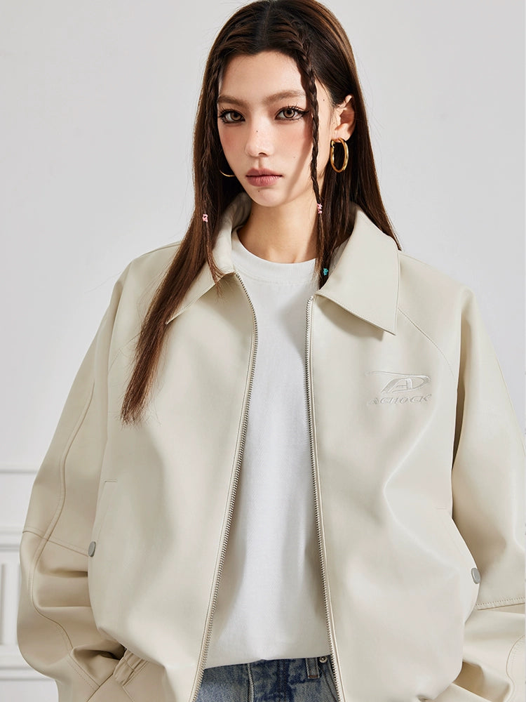 Achock Logo Motorcycle Leather Jacket