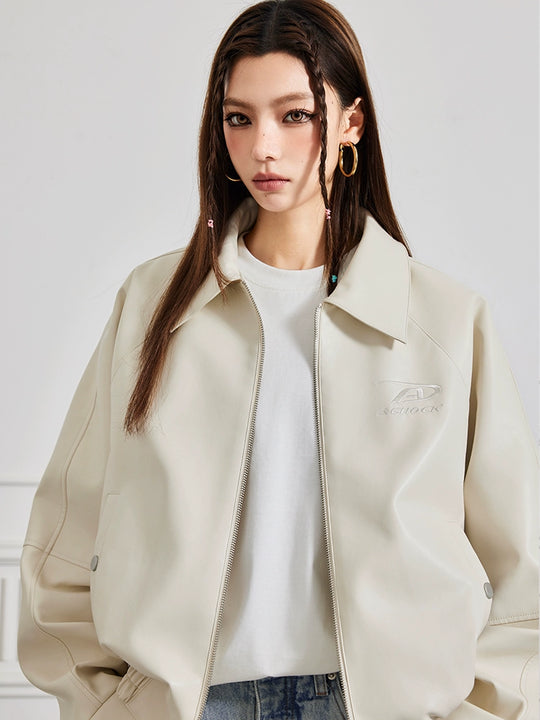 Achock Logo Motorcycle Leather Jacket