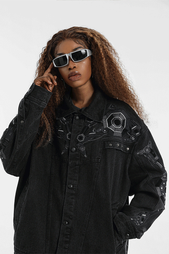 JHYQ Heavy Embroidery Denim Jacket