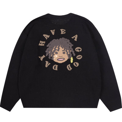 Harsh and Cruel Hand-Painted Kids Circular 3D LOGO Knit Sweater | Face 3 Face