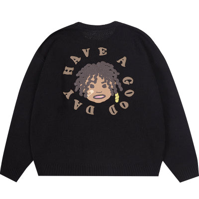 Harsh and Cruel Hand-Painted Kids Circular 3D LOGO Knit Sweater