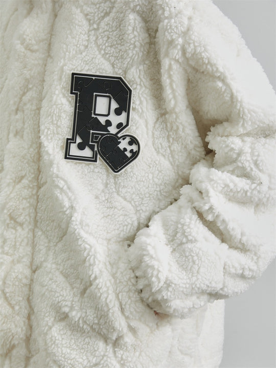PRBLMS Rubber Label Sherpa Fleece Jacket | Face 3 Face