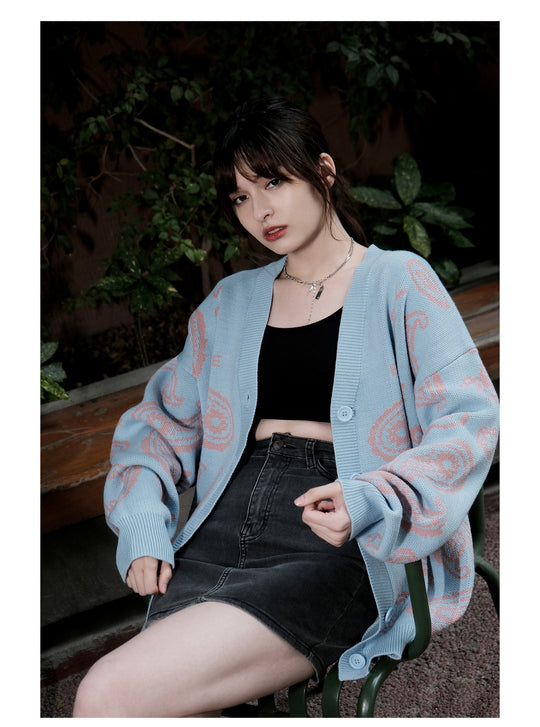 VOTE Paisley Knitted Cardigan