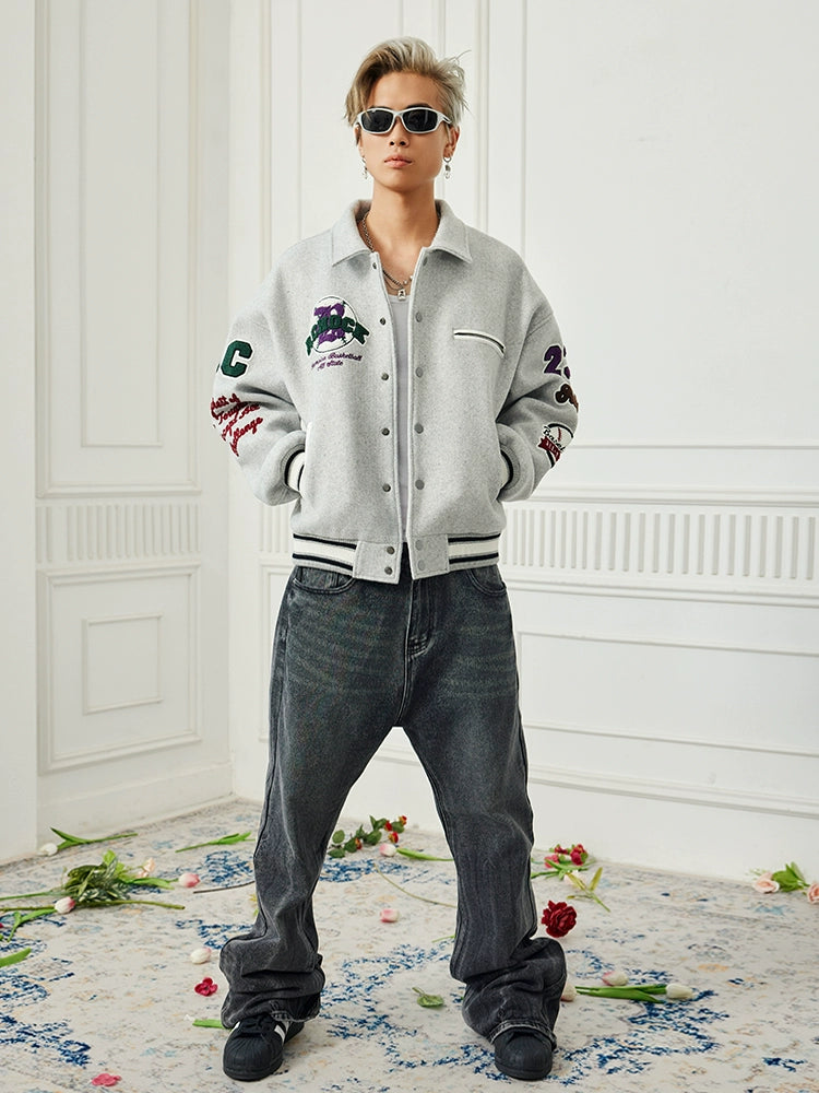 Baseball Jacket | Achock Bird Embroidery Baseball Jacket | Face 3 Face