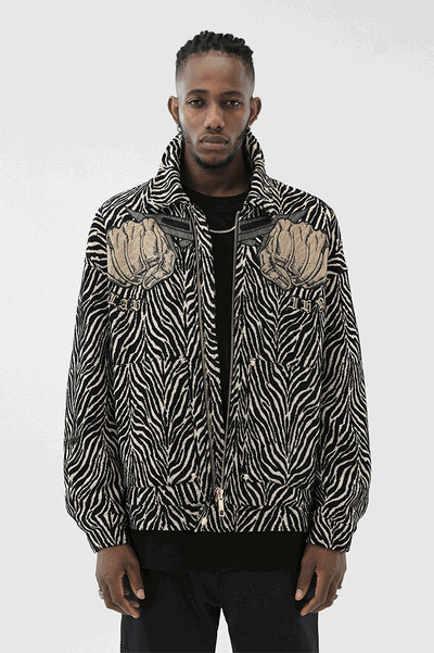 JHYQ Zebra Print Embroidered Short Jacket