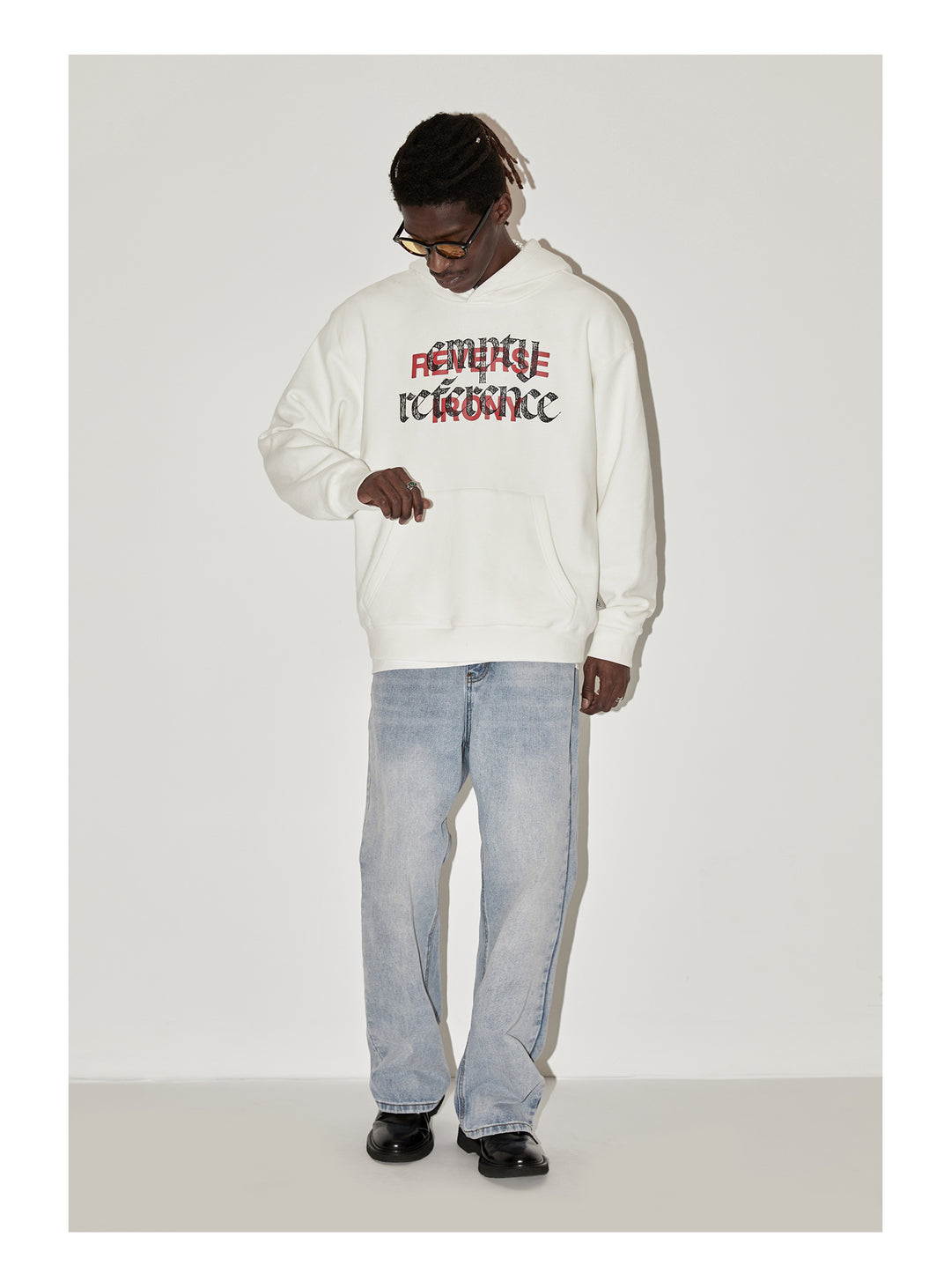 EMPTY REFERENCE Ghosting Logo Print Hoodie