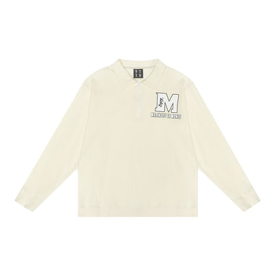 MEDM Waffle Half Zipper Polo Shirt