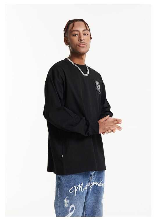 Cashrules Paisley Logo Print Long Sleeved Tee