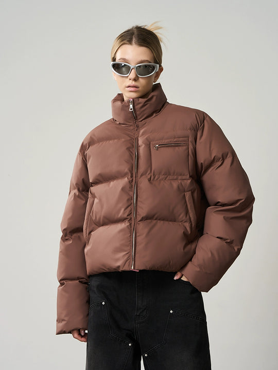 Harsh and Cruel Contrast Zipper Padded Down Jacket