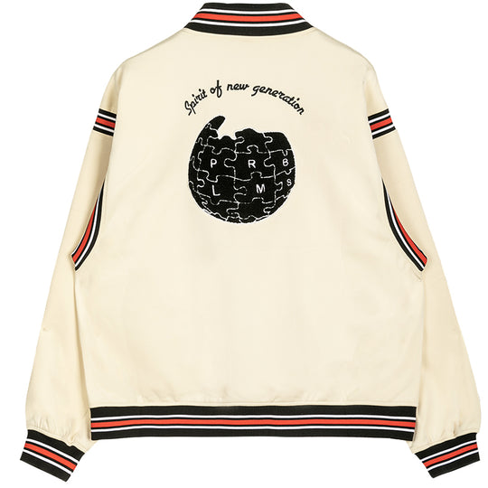 PRBLMS Earth Puzzle Baseball Jacket | Face 3 Face