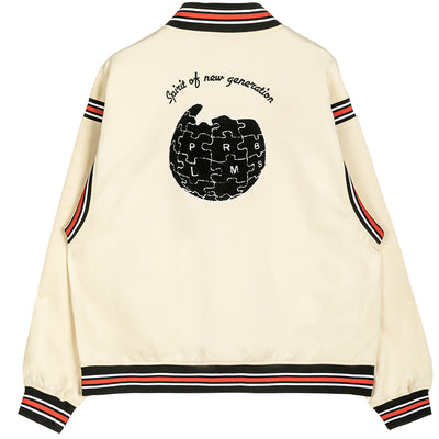 PRBLMS Earth Puzzle Baseball Jacket